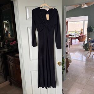 Michael Kors Black Maxi Dress with Knot Detail